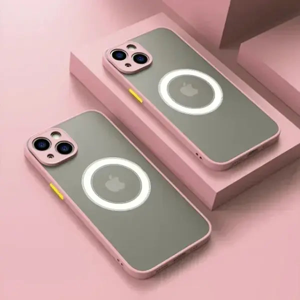 Magsafe Magnetic Case for Unisex (Hard Matte) – Wireless Charging Cover - Pink / iPhone 11 Pro Max