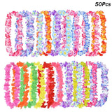 Hawaiian Birthday Party Flower Leis Artificial Silk Garland Luau Favors