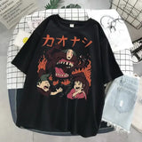 Studio Ghibli My Neighbor Totoro T-Shirt - Unisex Harajuku Anime Graphic Tee (Casual Loose Fit) - Black 3 / L