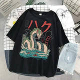 Studio Ghibli My Neighbor Totoro T-Shirt - Unisex Harajuku Anime Graphic Tee (Casual Loose Fit) - Black 2 / XXXL
