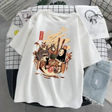 Studio Ghibli My Neighbor Totoro T-Shirt - Unisex Harajuku Anime Graphic Tee (Casual Loose Fit) - White 3 / XXXL