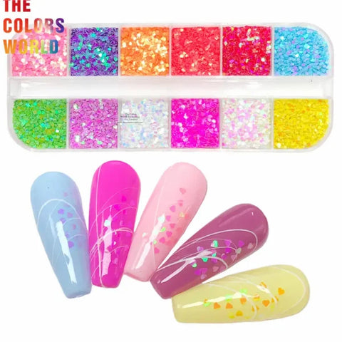 TCOWO Heart Shape Nail Glitter for Women’s Fashion and Beauty Products