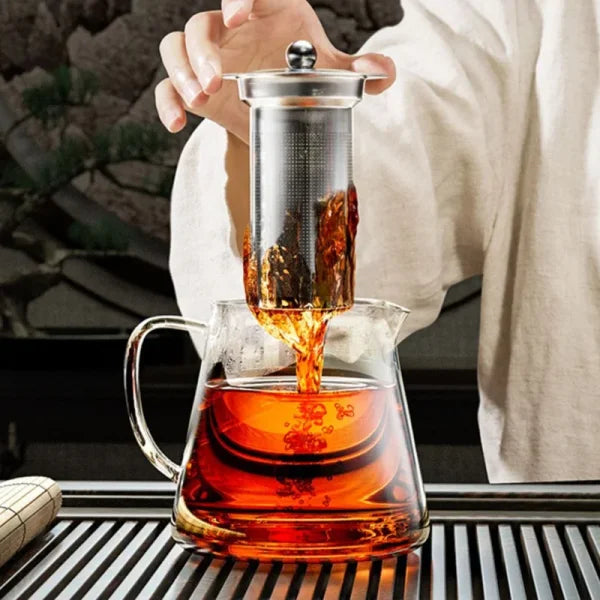 Heat Resistant Glass Teapot with Infuser - Stainless Steel Flower Tea Kettle for Kung Fu & Oolong - Himpall