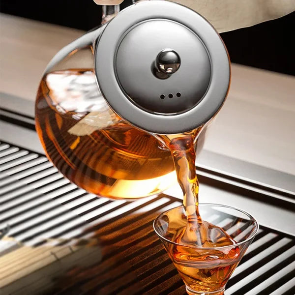 Heat Resistant Glass Teapot with Infuser - Stainless Steel Flower Tea Kettle for Kung Fu & Oolong - Himpall