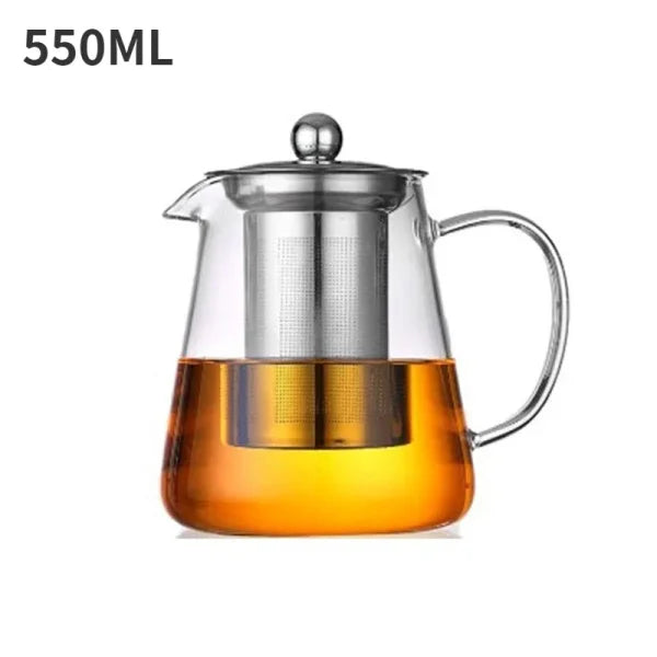 Heat Resistant Glass Teapot with Infuser - Stainless Steel Flower Tea Kettle for Kung Fu & Oolong - Himpall