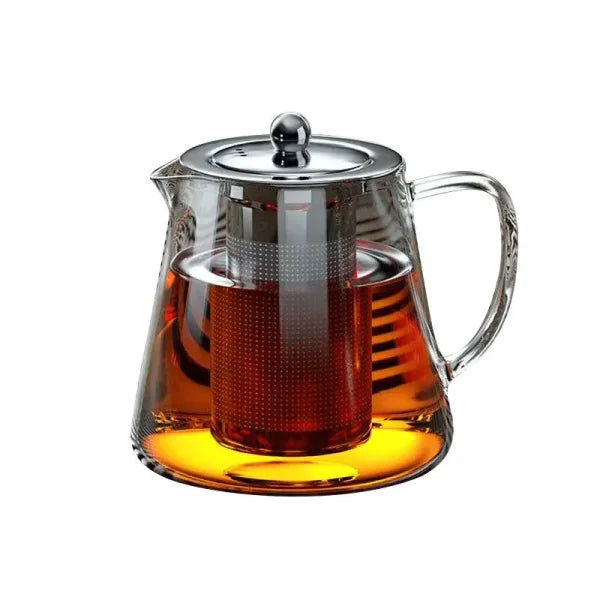 Heat Resistant Glass Teapot with Infuser - Stainless Steel Flower Tea Kettle for Kung Fu & Oolong - Himpall