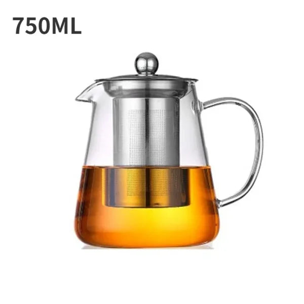 Heat Resistant Glass Teapot with Infuser - Stainless Steel Flower Tea Kettle for Kung Fu & Oolong - Himpall