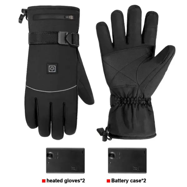 Heated Motorcycle Gloves – Winter Warm Waterproof Gloves Rechargeable Thermal Moto Gloves - A2 With Battery