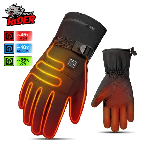 Heated Motorcycle Gloves – Winter Warm Waterproof Gloves Rechargeable Thermal Moto Gloves