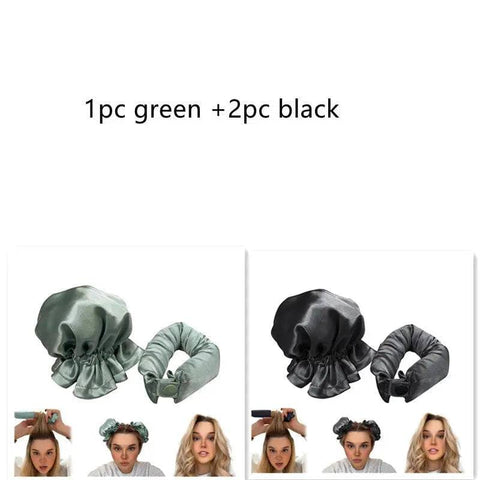 Heatless Curls - 1pc green and 2pc black