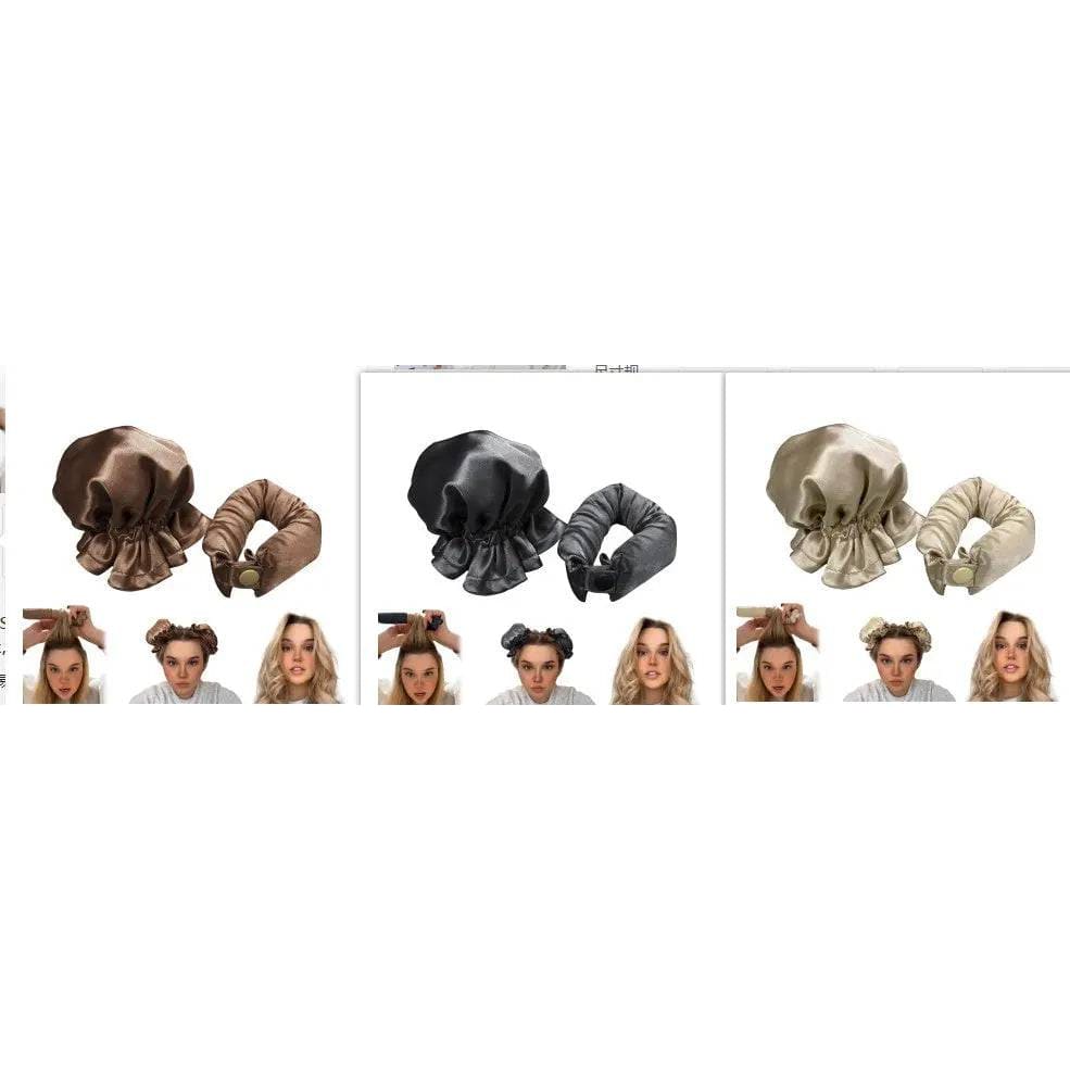 Heatless Curls - Beige black brown