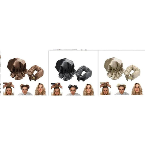 Heatless Curls - Beige black brown