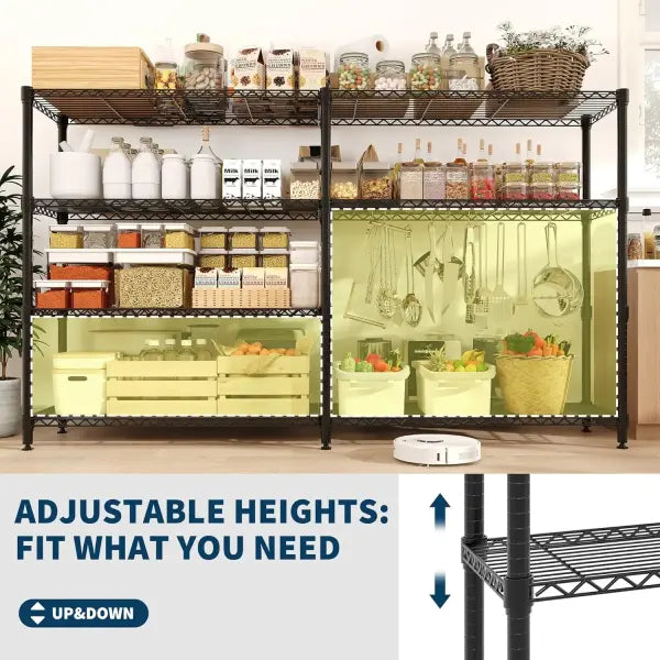 Heavy Duty Metal Storage Shelves Adjustable 5 Tier Garage Organization