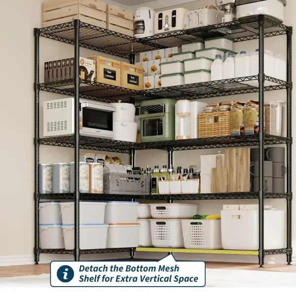 Heavy Duty Metal Storage Shelves Adjustable 5 Tier Garage Organization