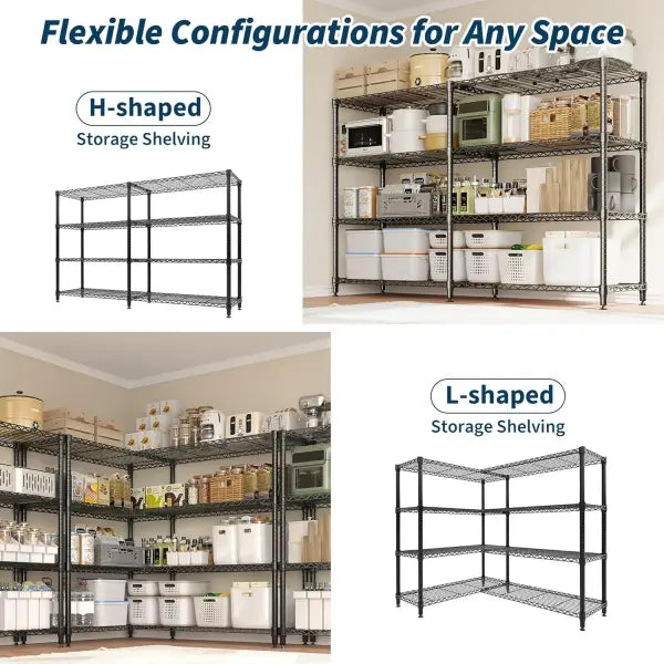 Heavy Duty Metal Storage Shelves Adjustable 5 Tier Garage Organization