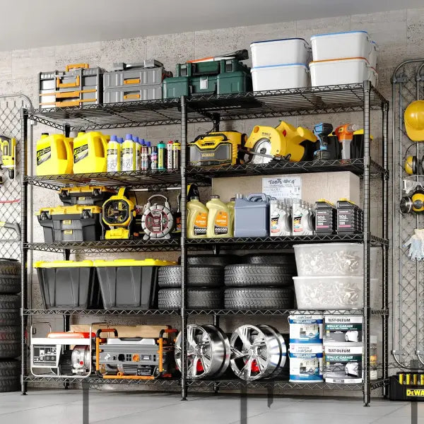 Heavy Duty Metal Storage Shelves Adjustable 5 Tier Garage Organization