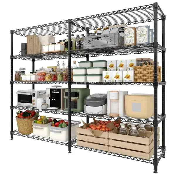 Heavy Duty Metal Storage Shelves Adjustable 5 Tier Garage Organization