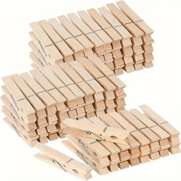 Heavy Duty Wooden Clothespins for Clothesline Hanging Clothes 50pcs - 50Pcs