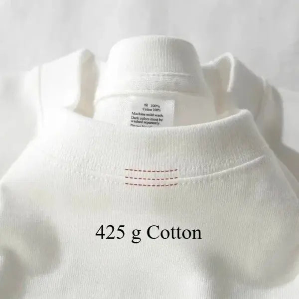 Premium Heavyweight Cotton T-Shirt (425g) - Men’s Durable High-Quality Basic Tee - White / M