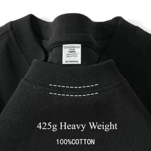 Premium Heavyweight Cotton T-Shirt (425g) - Men’s Durable High-Quality Basic Tee - black / M
