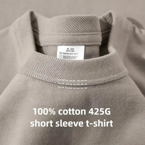 Premium Heavyweight Cotton T-Shirt (425g) - Men’s Durable High-Quality Basic Tee