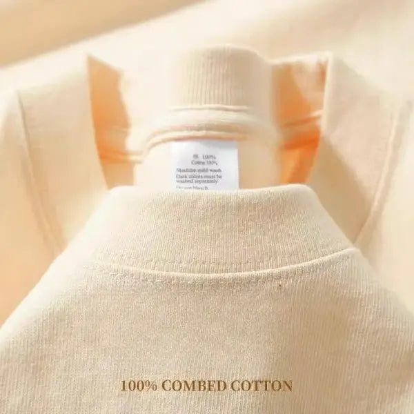 Premium Heavyweight Cotton T-Shirt (425g) - Men’s Durable High-Quality Basic Tee - Beige / XL