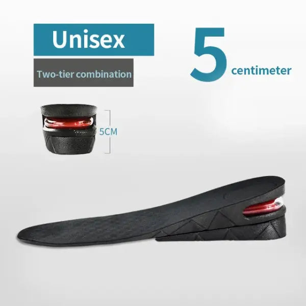 Height Increase Insoles – Invisible Adjustable Air Cushion Shoe Inserts Variable Height Foot Pads - Height 5 CM