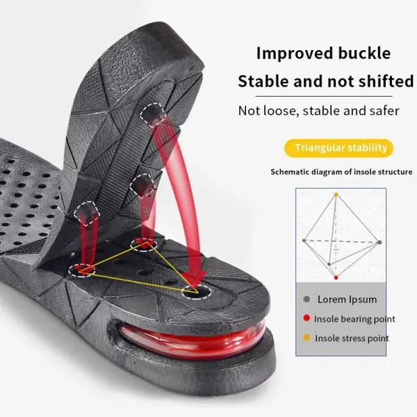 Height Increase Insoles – Invisible Adjustable Air Cushion Shoe Inserts Variable Height Foot Pads