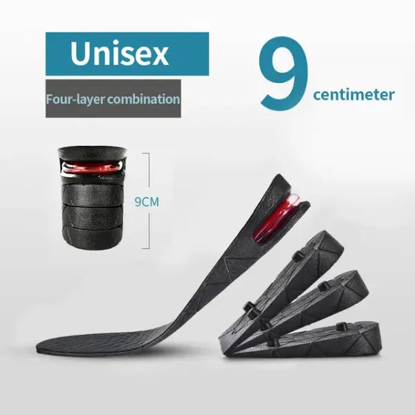 Height Increase Insoles – Invisible Adjustable Air Cushion Shoe Inserts Variable Height Foot Pads - Height 9 CM