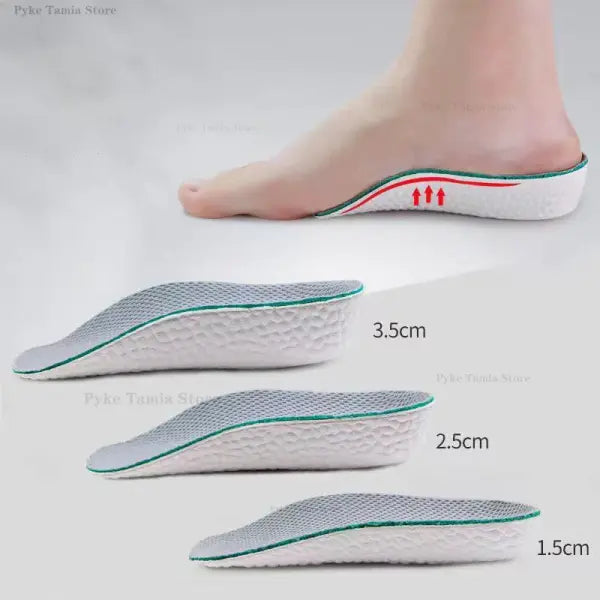 Height Increase Insoles Men Women Shoes Flat Feet Arch Support Orthopedic Insoles Sneakers Heel Lift Memory Foam Soft