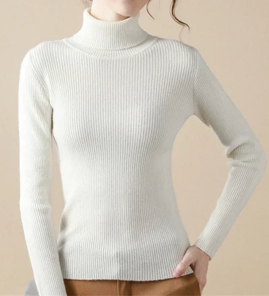 Heliar Women’s Turtleneck Sweater in Soft Knitted Cashmere - Himpall