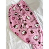 Hello Kitty Flannel Pajama Pants Anime Cartoon Sanrio Home Pants Kuromi Couple Home Sleepwear Trousers Leisure Home