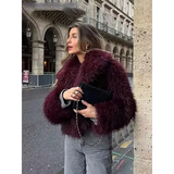 Women’s Elegant Faux Fur Coat – Warm Fluffy Lapel Jacket Loose Long Sleeve Autumn/Winter Outerwear