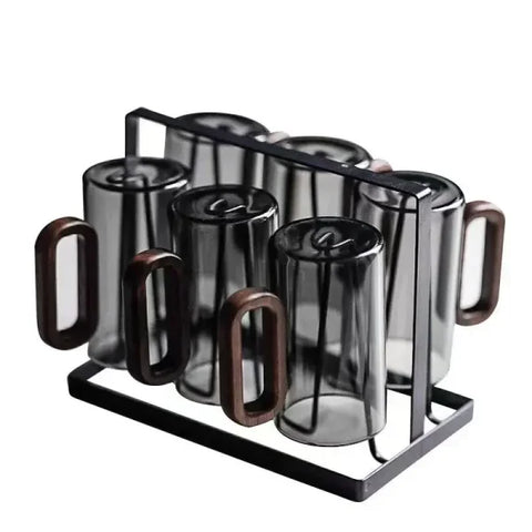 High Borosilicate Glass Wood Cup – Large Capacity Tea & Coffee Mug