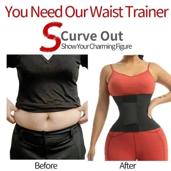 Before-and-after image of High Compression Waist Trainer Corset showcasing body shaping results