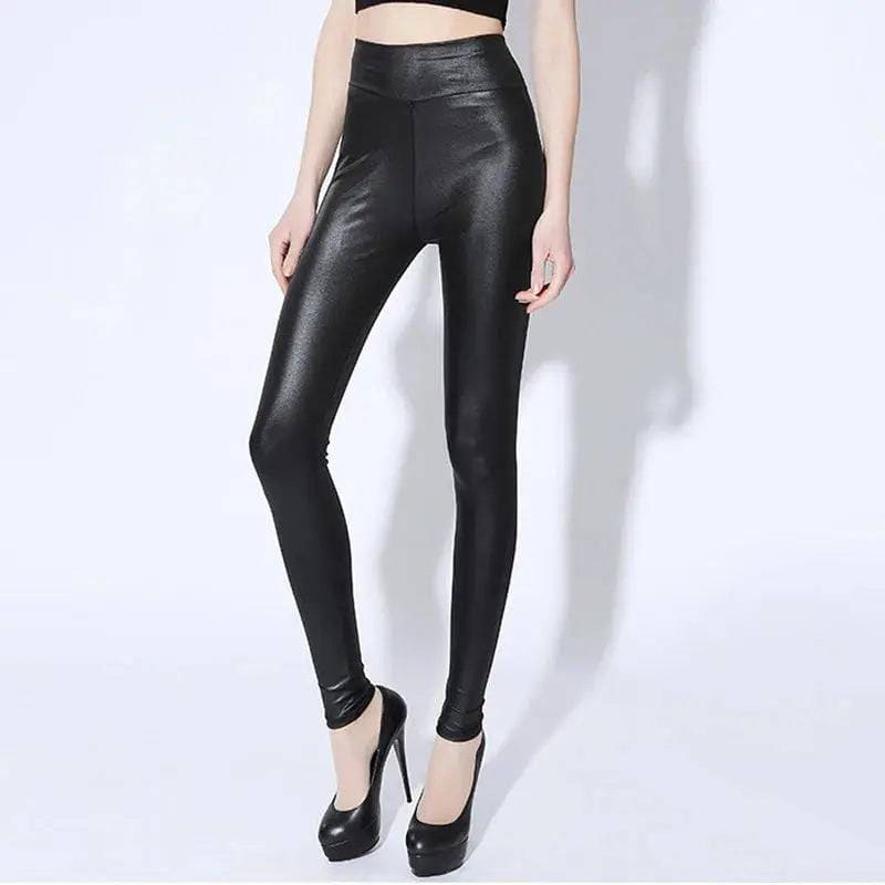 High Elastic Stretch PU Leather Pencil Pants