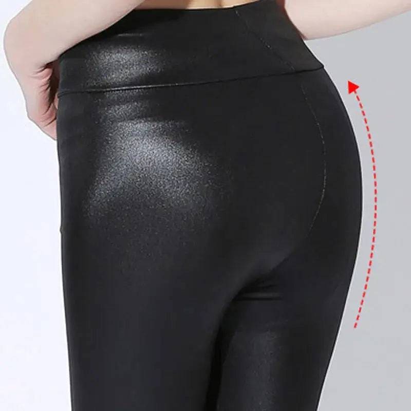 High Elastic Stretch PU Leather Pencil Pants