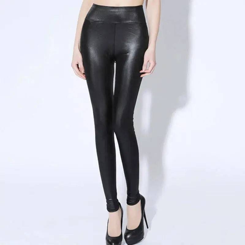 High Elastic Stretch PU Leather Pencil Pants