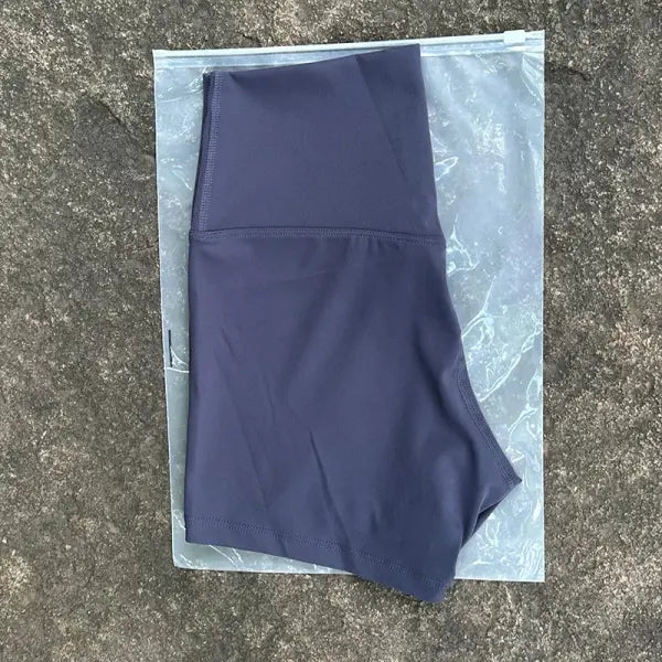 High Elastic Women Sports Shorts Slim Fit Butt Lift Yoga Biker Shorts - Tibetan Blue / S
