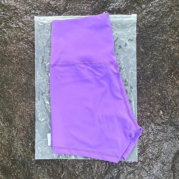 High Elastic Women Sports Shorts Slim Fit Butt Lift Yoga Biker Shorts - Calamus purple / S