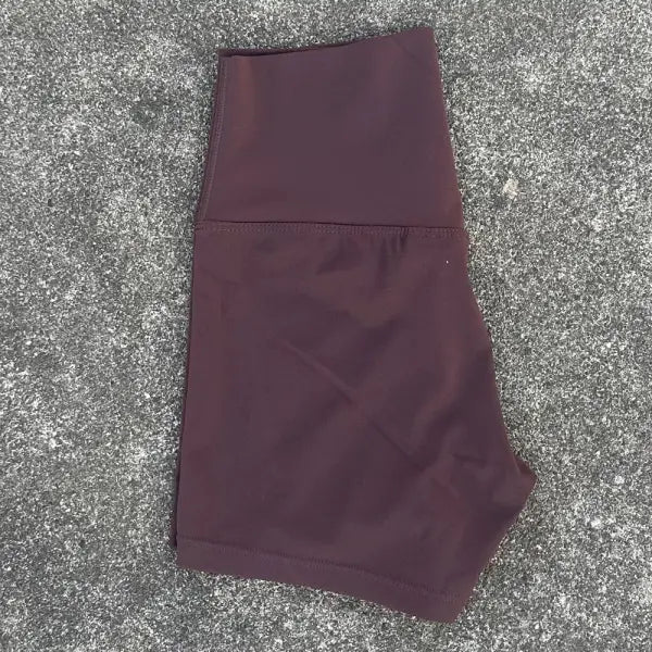 High Elastic Women Sports Shorts Slim Fit Butt Lift Yoga Biker Shorts - Distilled coffee / L