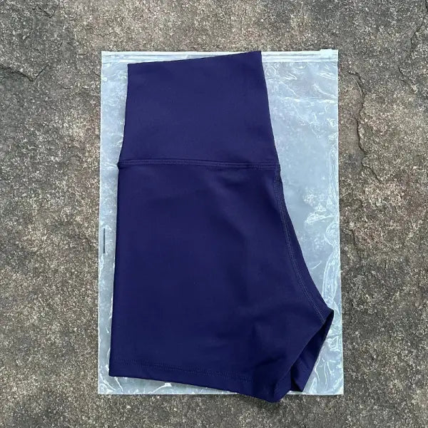 High Elastic Women Sports Shorts Slim Fit Butt Lift Yoga Biker Shorts - Midnight blue / S