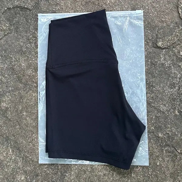 High Elastic Women Sports Shorts Slim Fit Butt Lift Yoga Biker Shorts - Black / S
