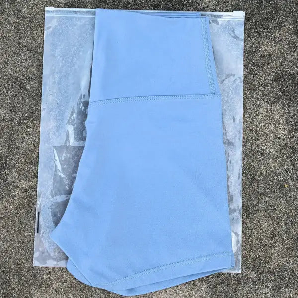 High Elastic Women Sports Shorts Slim Fit Butt Lift Yoga Biker Shorts - Grey blue / L