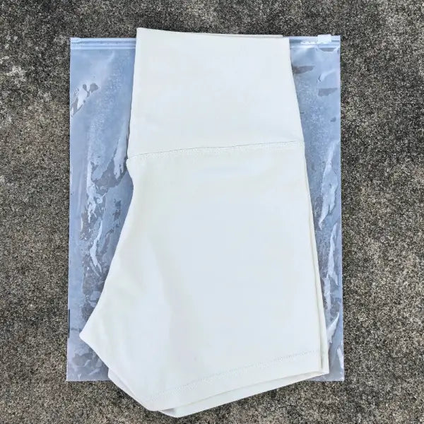 High Elastic Women Sports Shorts Slim Fit Butt Lift Yoga Biker Shorts - Light ivory / S