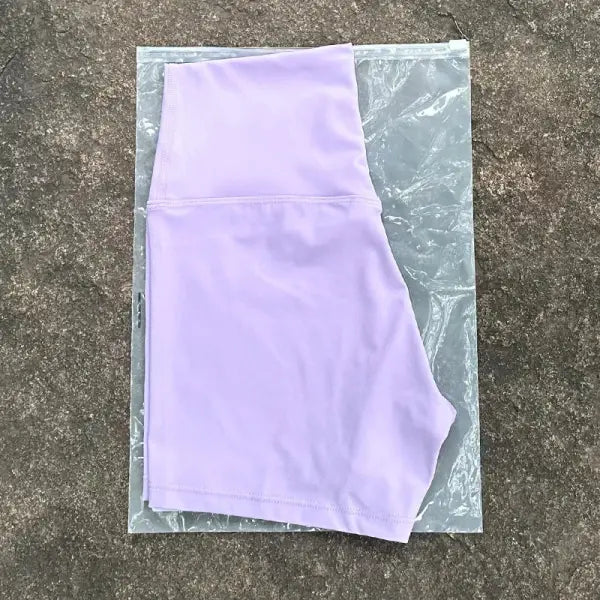 High Elastic Women Sports Shorts Slim Fit Butt Lift Yoga Biker Shorts - Light purple / S