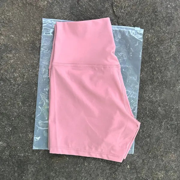 High Elastic Women Sports Shorts Slim Fit Butt Lift Yoga Biker Shorts - Tender powder / S