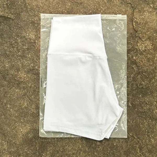 High Elastic Women Sports Shorts Slim Fit Butt Lift Yoga Biker Shorts - White / S