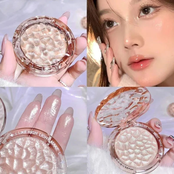 High Gloss Powder & Glitter Highlight Contour Palette – Natural Gloss Contour, Concealer, Long-Lasting Light Finish - Himpall