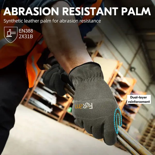 Breathable Work Gloves Polyester Touchscreen Grip